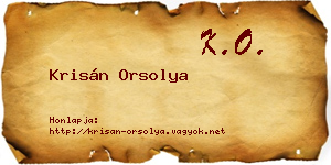 Krisán Orsolya névjegykártya