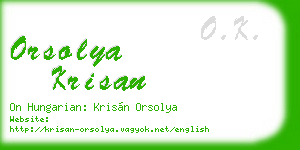 orsolya krisan business card